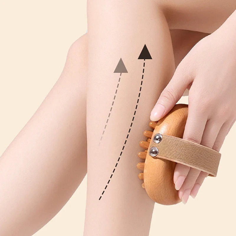 Brosse Anti-Cellulite en Bois – Massage Drainant & Peau Plus Lisse